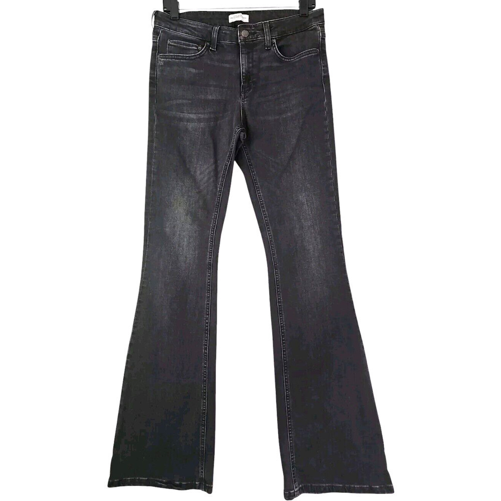 Zara ~Woman Size S~ Black Premiom Denim Bootcut Jeans Stretch.